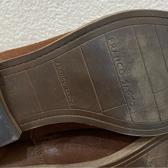 FRANCO SARTO “Kabrina” Cognac Brown Suede Leather Chelsea Ankle Boots Size 6.5 - Picture 12 of 14